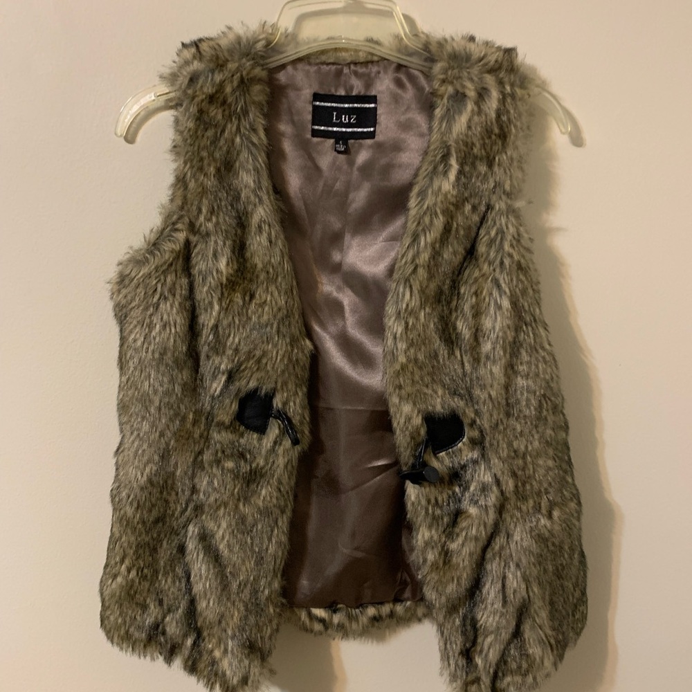 Faux Fur Vest by LUZ size Small